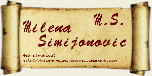 Milena Simijonović vizit kartica